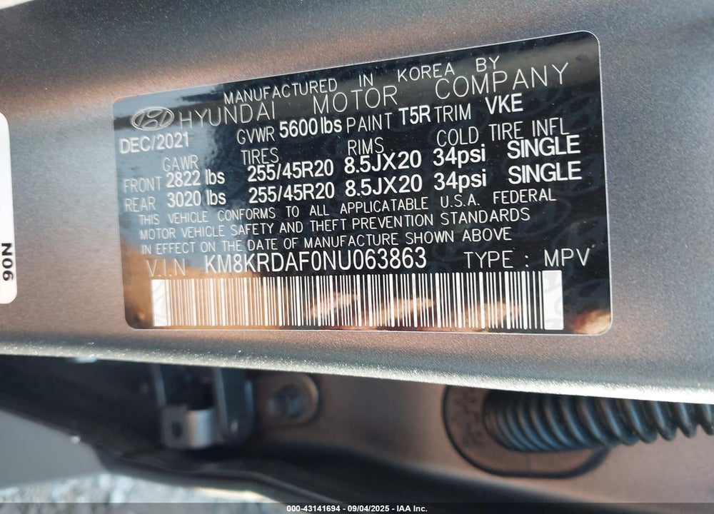 2022 HYUNDAI IONIQ 5 VIN: KM8KRDAF0NU063863