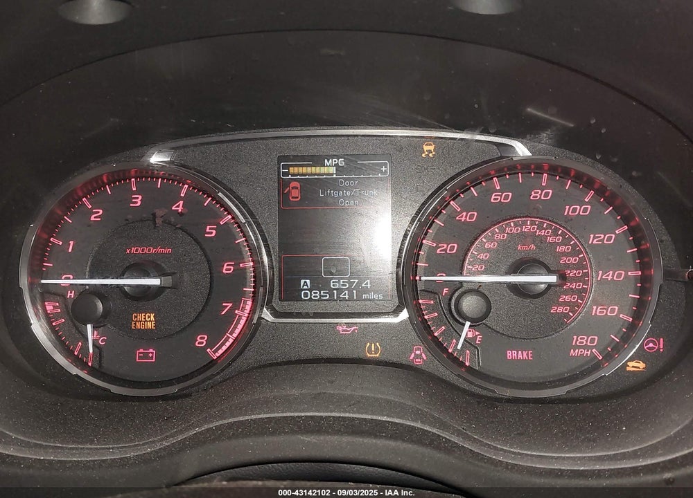 2015 SUBARU WRX LIMITED VIN: JF1VA1G68F9833199