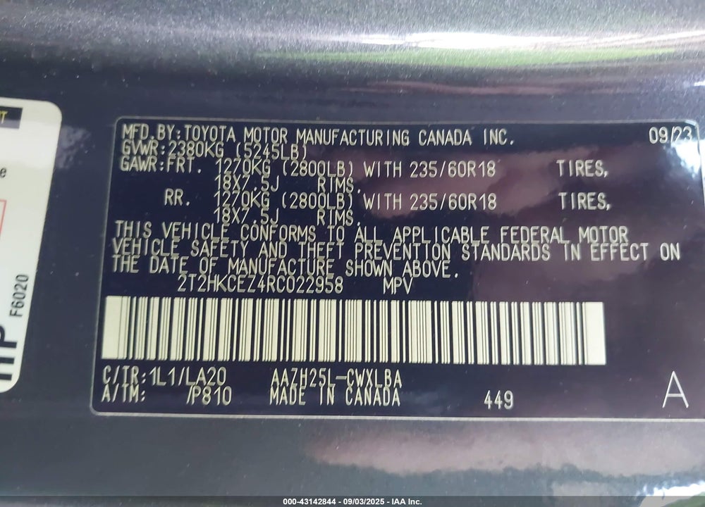 2024 LEXUS NX 350H VIN: 2T2HKCEZ4RC022958