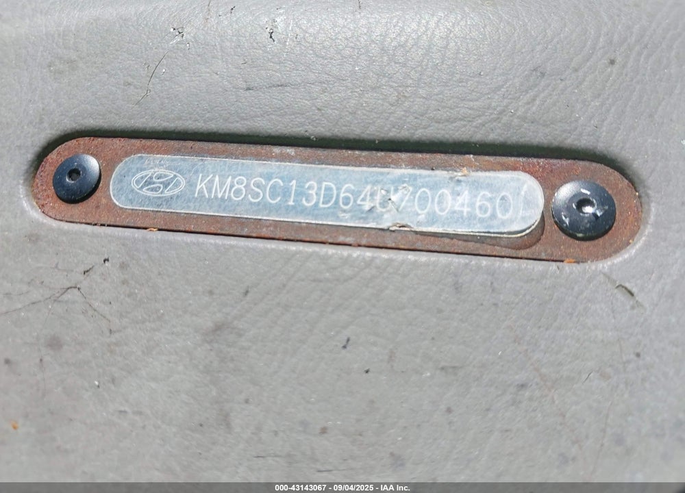2004 HYUNDAI SANTA FE GLS VIN: KM8SC13D64U700460