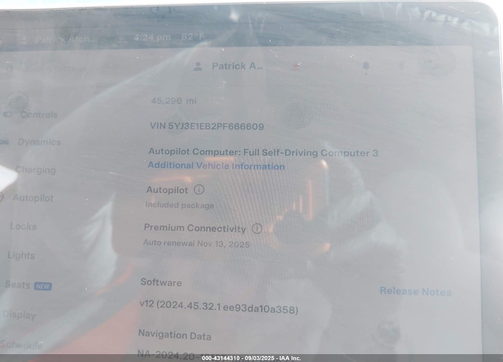 2023 TESLA MODEL 3 VIN: 5YJ3E1EB2PF666609