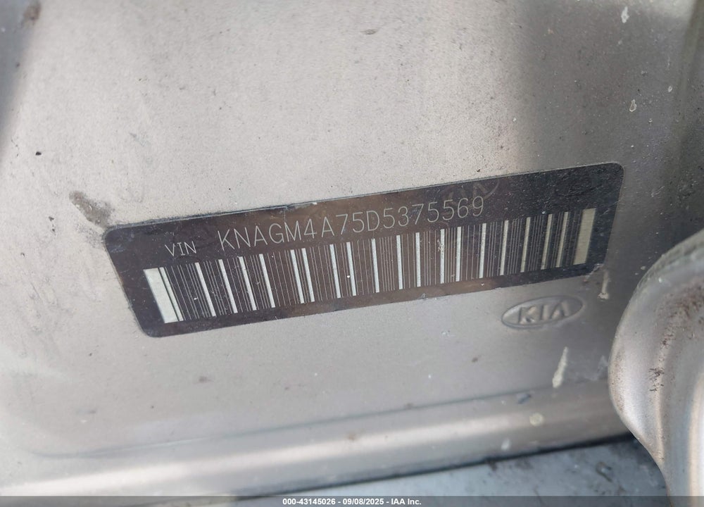 2013 KIA OPTIMA VIN: KNAGM4A75D5375569