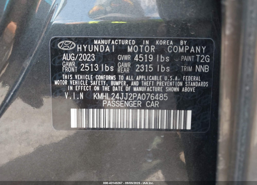 2023 HYUNDAI SONATA HYBRID BLUE VIN: KMHL24JJ2PA076485