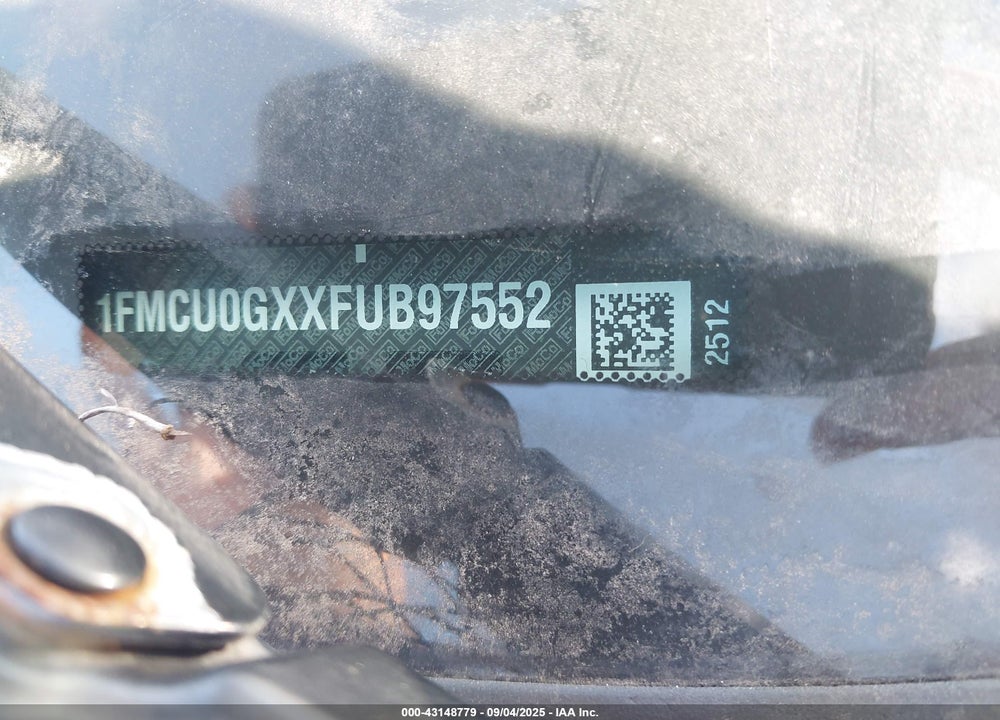2015 FORD ESCAPE SE VIN: 1FMCU0GXXFUB97552