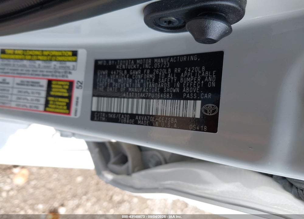 2023 TOYOTA CAMRY VIN: 4T1T11AK7PU164683