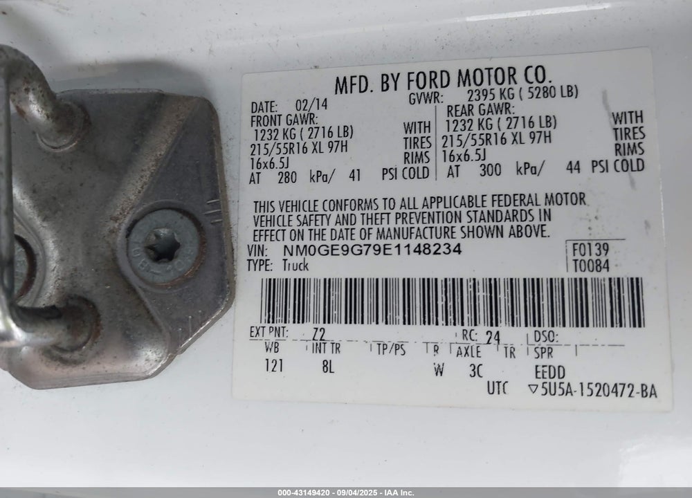 2014 FORD TRANSIT CONNECT TITANIUM VIN: NM0GE9G79E1148234