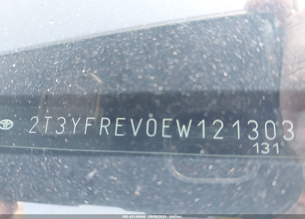 2014 TOYOTA RAV4 VIN: 2T3YFREV0EW121303