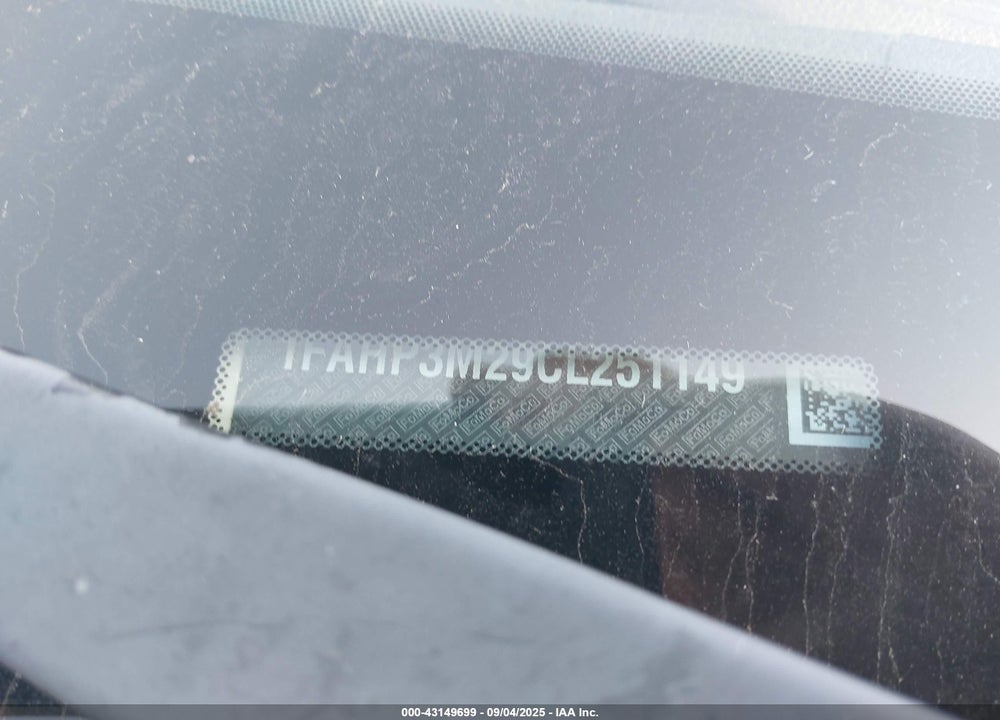 2012 FORD FOCUS VIN: 1FAHP3M29CL251149