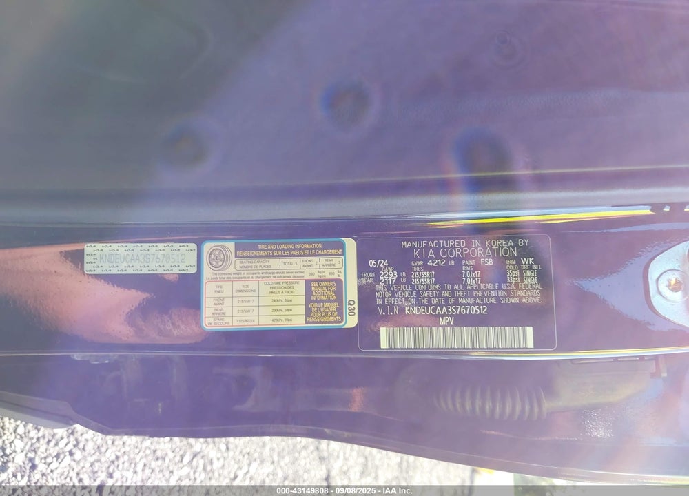 2025 KIA SELTOS VIN: KNDEUCAA3S7670512