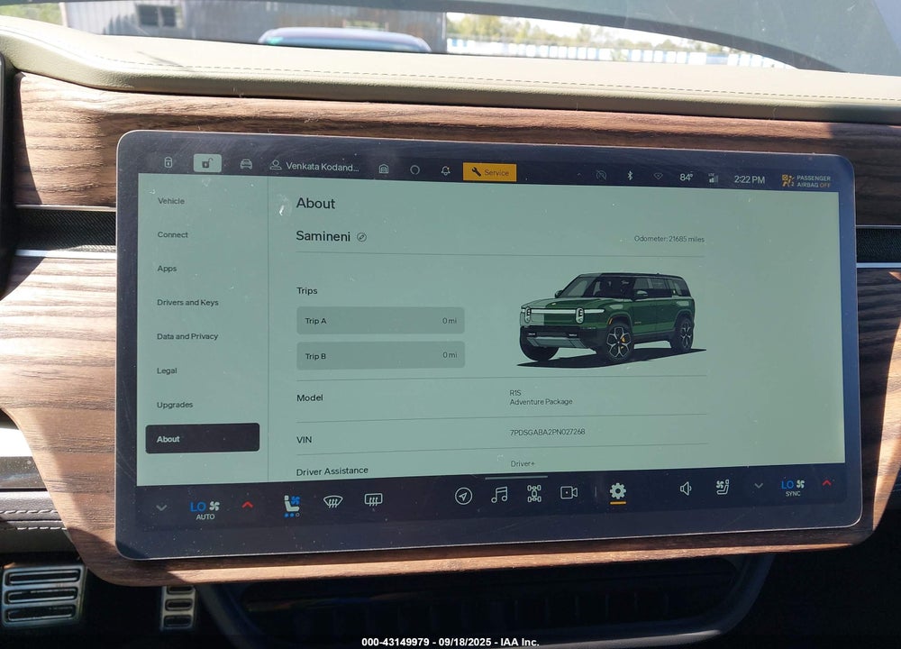 2023 RIVIAN R1S ADVENTURE VIN: 7PDSGABA2PN027268
