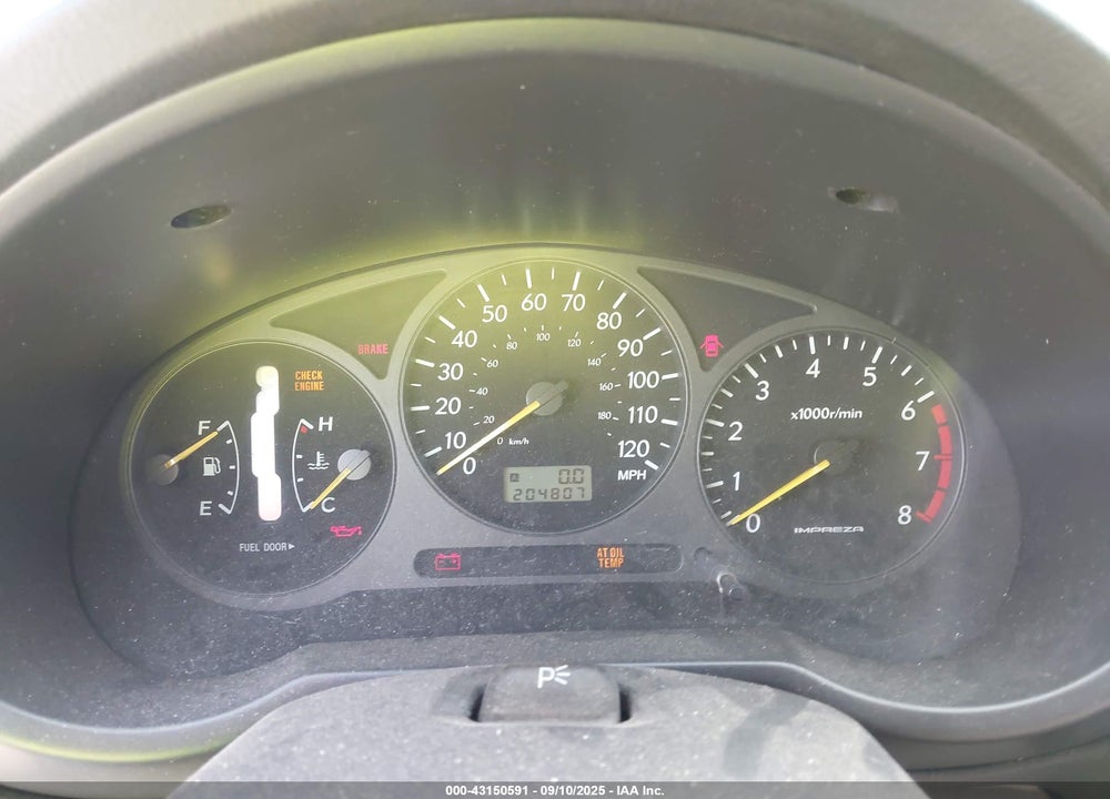 2003 SUBARU IMPREZA 2.5TS VIN: JF1GG65533H808923
