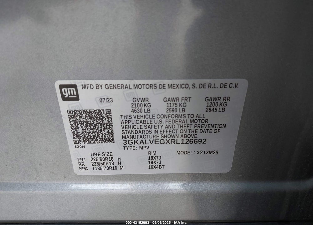 2024 GMC TERRAIN VIN: 3GKALVEGXRL126692