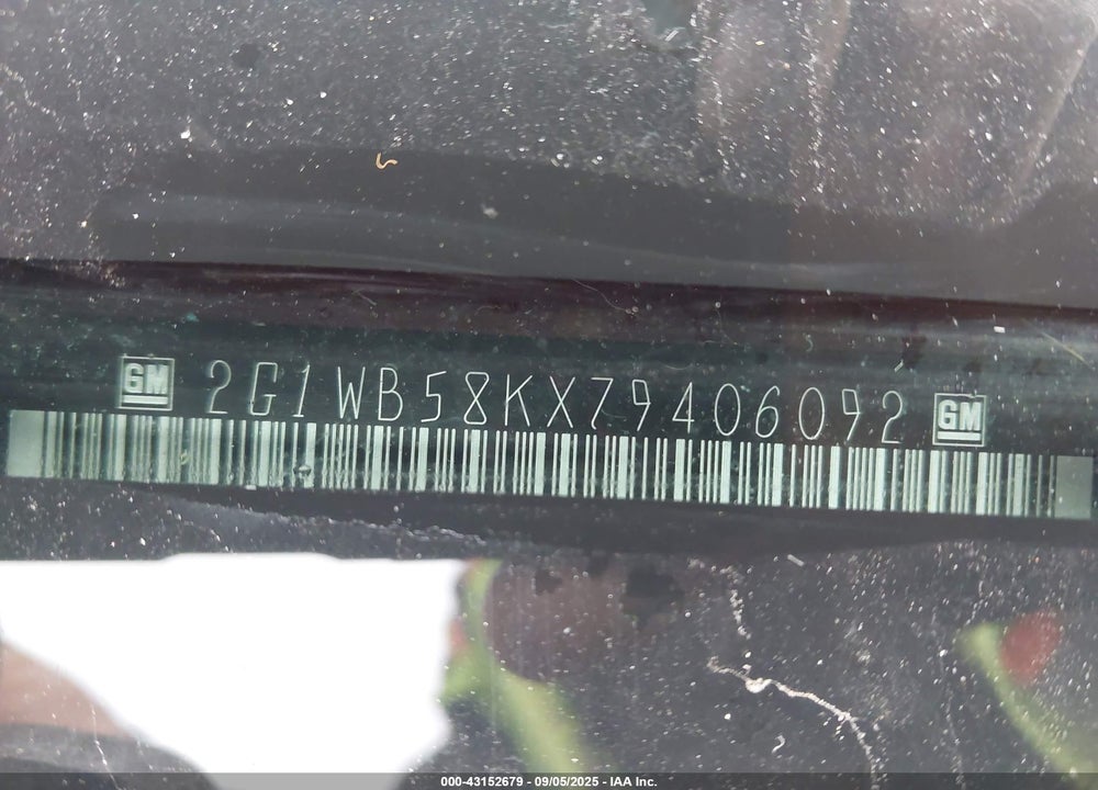 2007 CHEVROLET IMPALA VIN: 2G1WB58KX79406092