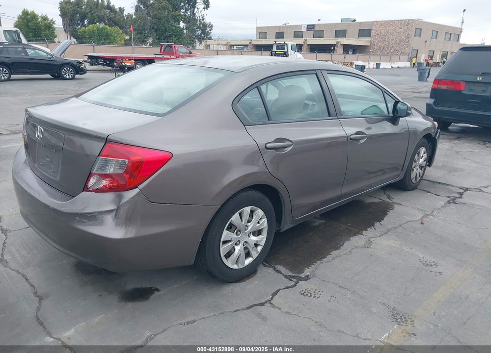 2012 HONDA CIVIC VIN: 2HGFB2F54CH549141
