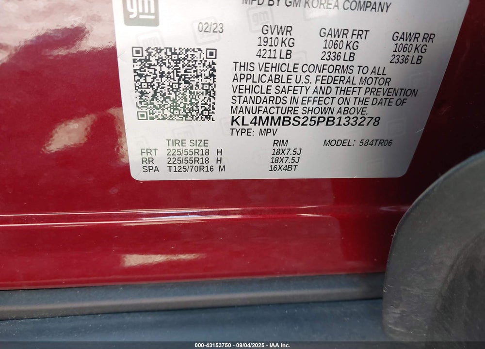 2023 BUICK ENCORE GX VIN: KL4MMBS25PB133278