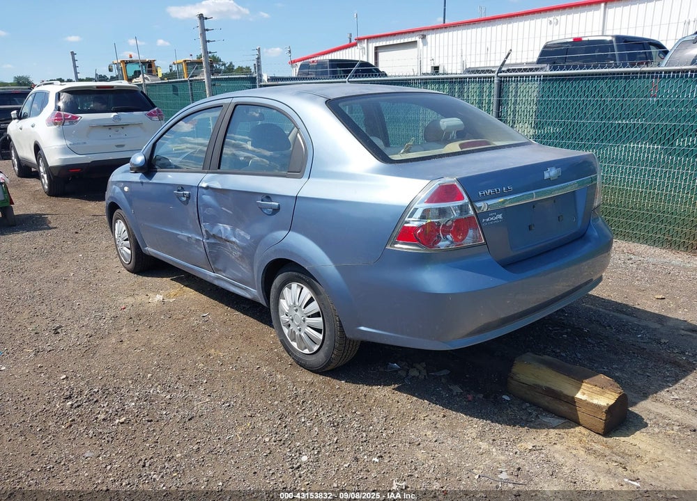 2007 CHEVROLET AVEO LS VIN: KL1TD56697B132240