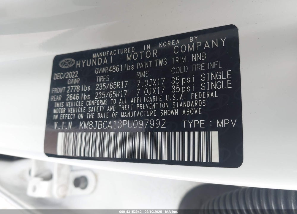 2023 HYUNDAI TUCSON HYBRID VIN: KM8JBCA13PU097992