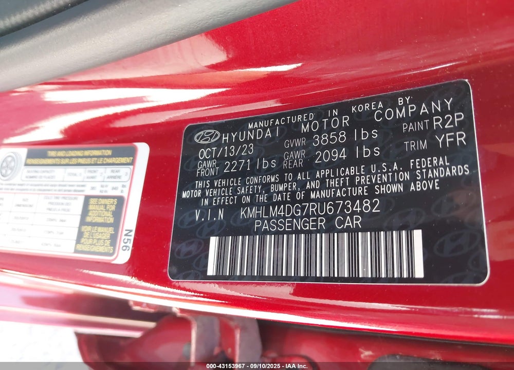 2024 HYUNDAI ELANTRA VIN: KMHLM4DG7RU673482