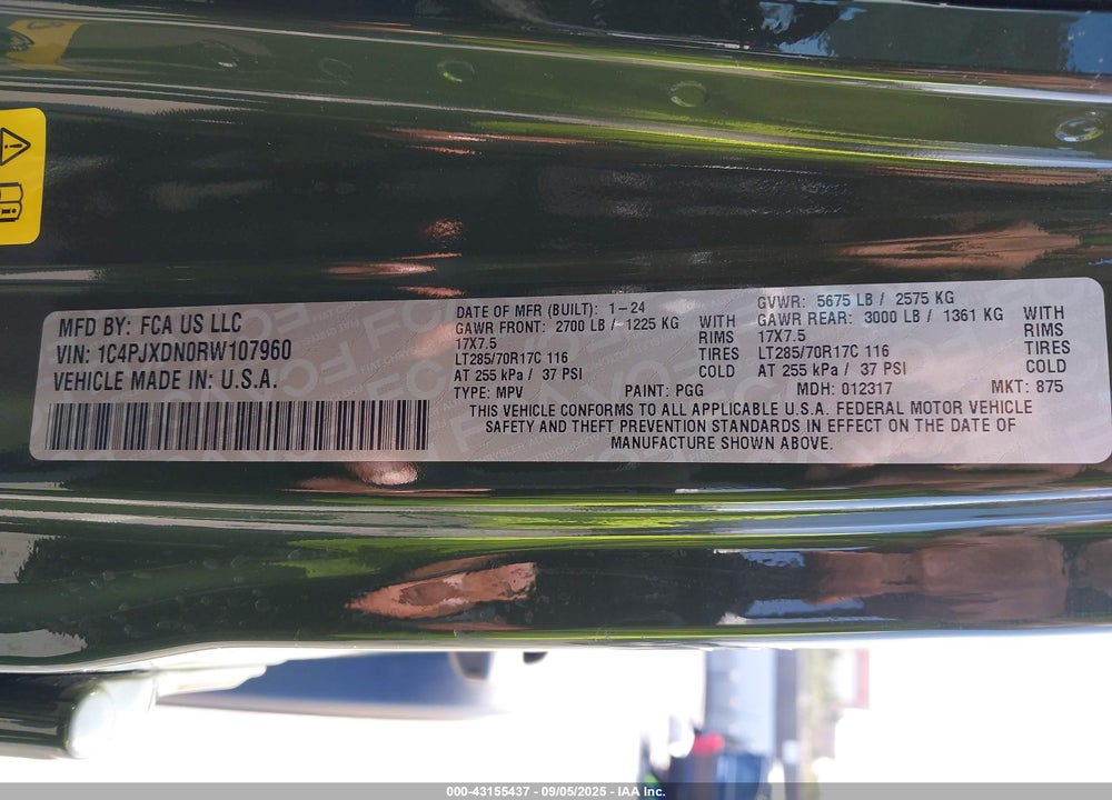 2024 JEEP WRANGLER / VIN: 1C4PJXDN0RW107960