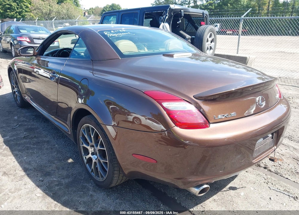 2008 LEXUS SC 430 VIN: JTHFN45Y189016408