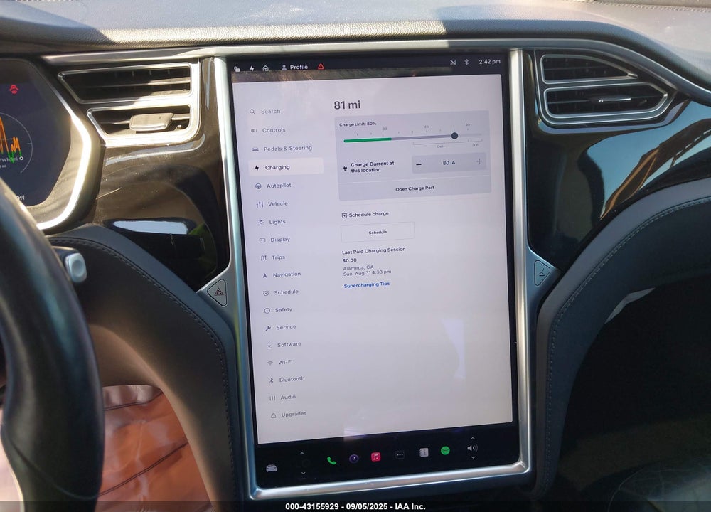 2015 TESLA MODEL S VIN: 5YJSA1H16FFP71484