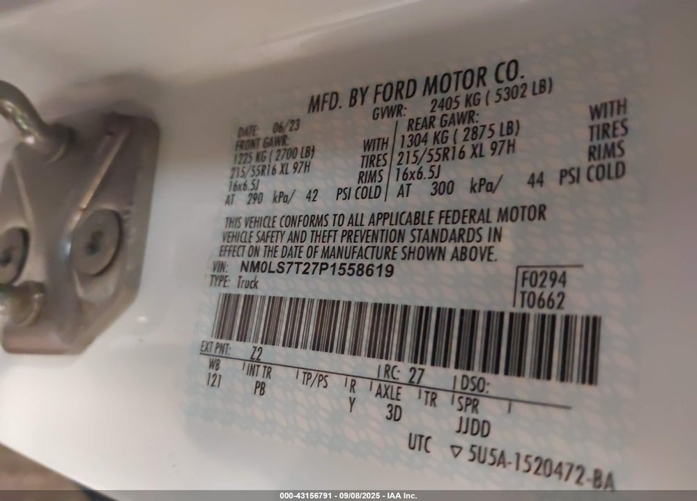 2023 FORD TRANSIT CONNECT XLT VIN: NM0LS7T27P1558619