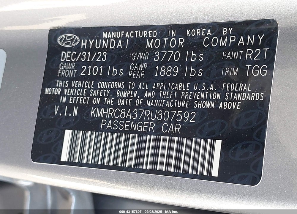 2024 HYUNDAI VENUE VIN: KMHRC8A37RU307592