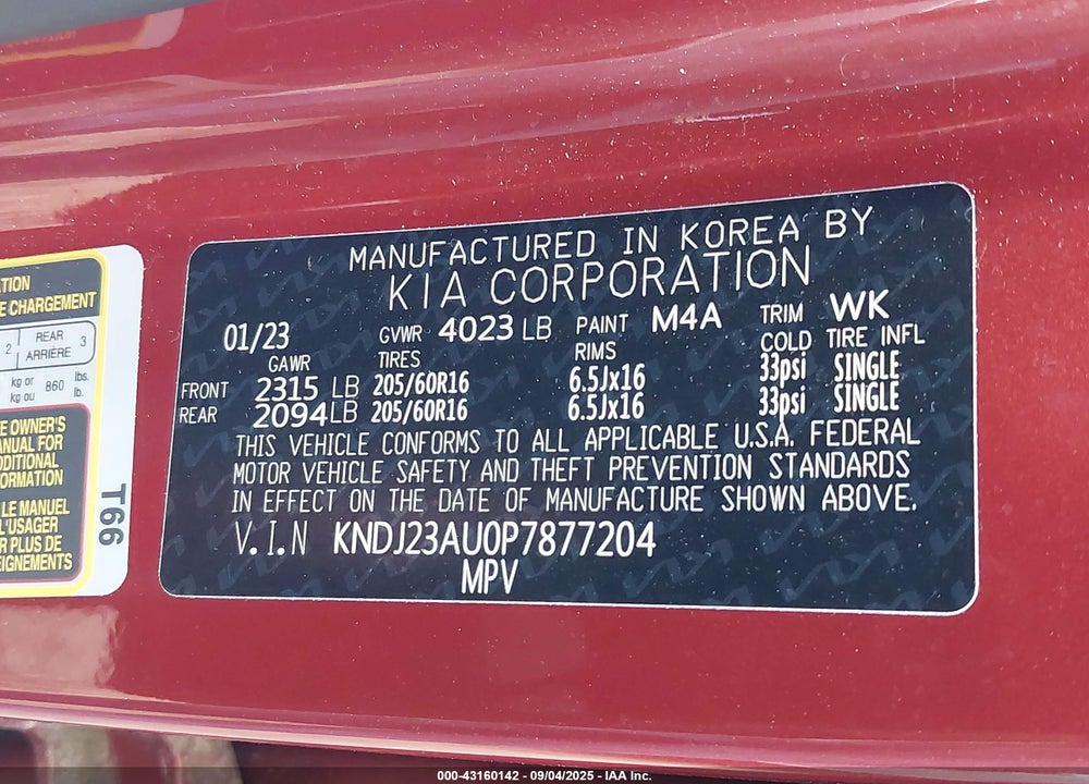 2023 KIA SOUL LX VIN: KNDJ23AU0P7877204
