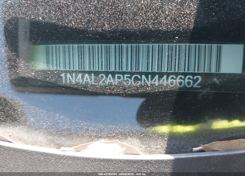 2012 NISSAN ALTIMA VIN: 1N4AL2AP5CN446662