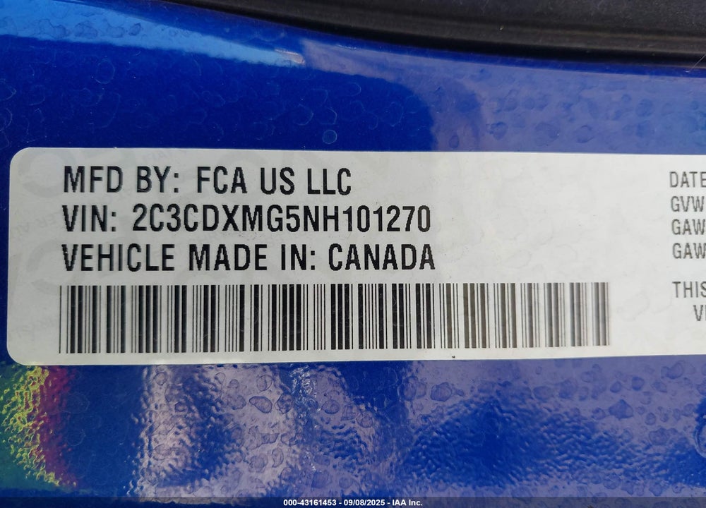 2022 DODGE CHARGER GT AWD VIN: 2C3CDXMG5NH101270