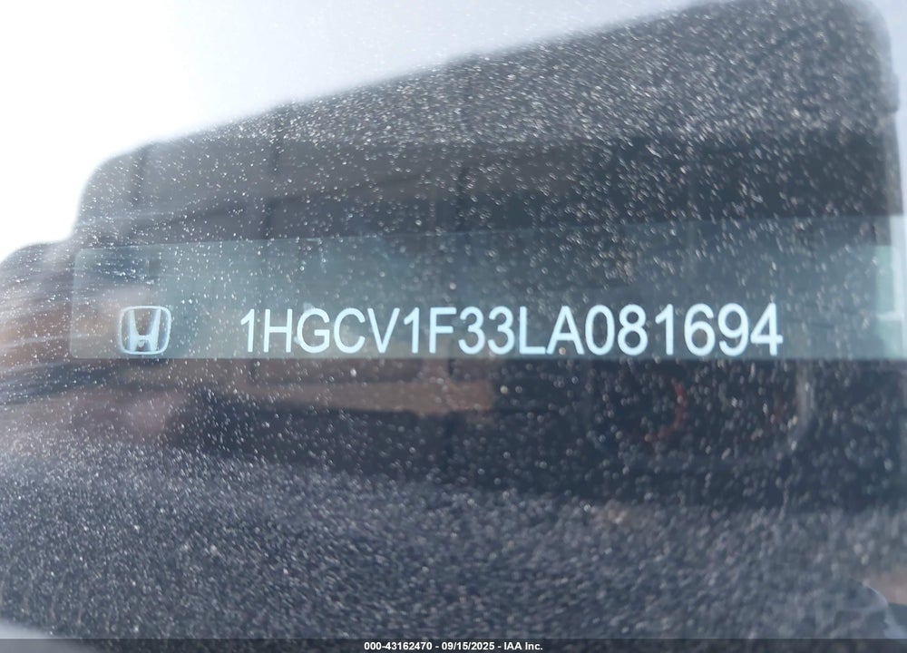 2020 HONDA ACCORD VIN: 1HGCV1F33LA081694