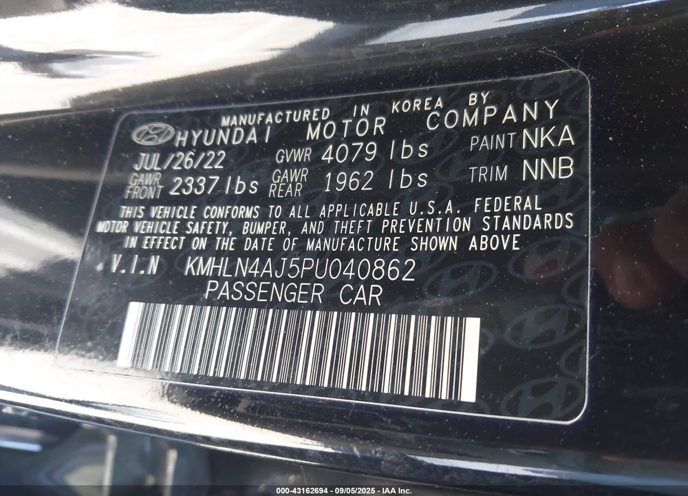 2023 HYUNDAI ELANTRA HYBRID VIN: KMHLN4AJ5PU040862