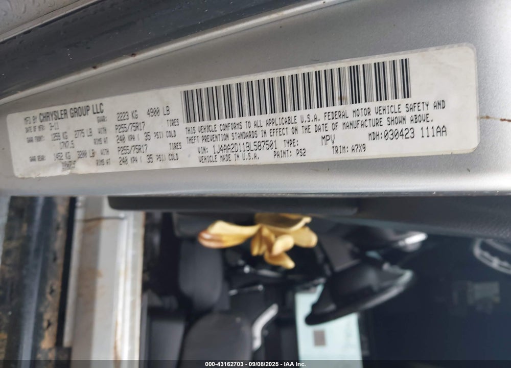 2011 JEEP WRANGLER / VIN: 1J4AA2D11BL587501