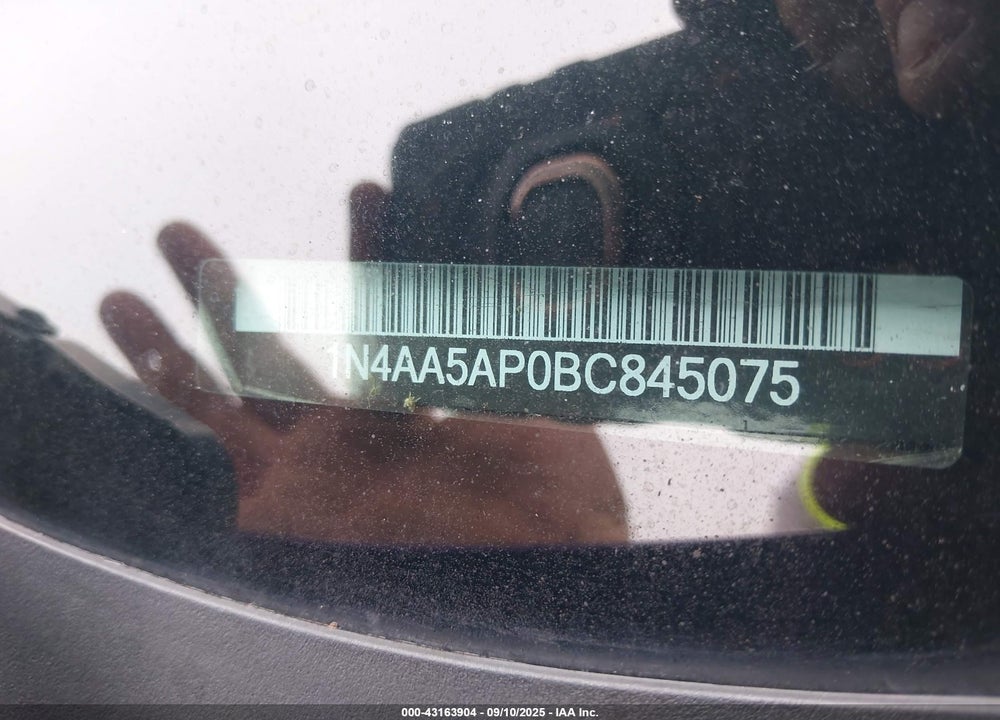 2011 NISSAN MAXIMA VIN: 1N4AA5AP0BC845075
