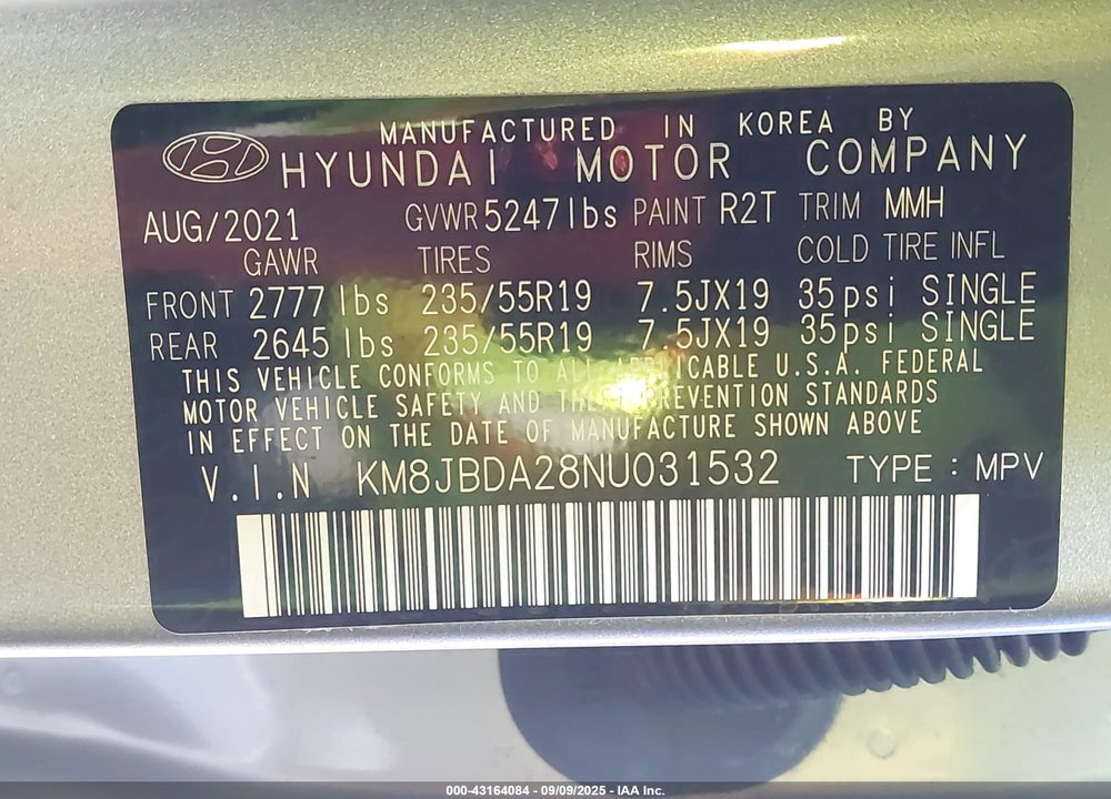 2022 HYUNDAI TUCSON PLUG-IN HYBRID SEL VIN: KM8JBDA28NU031532