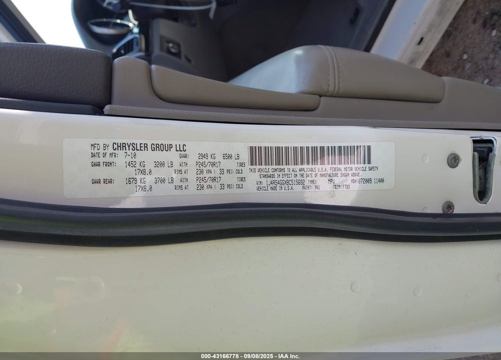 2011 JEEP GRAND CHEROKEE LAREDO VIN: 1J4RS4GGXBC515692