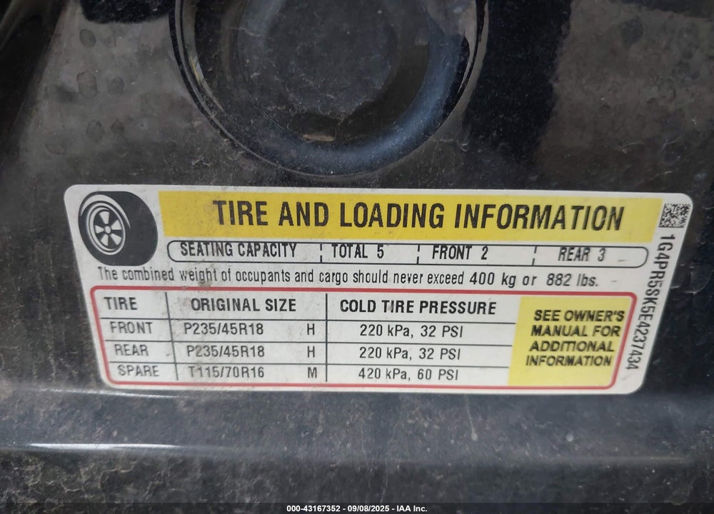 2014 BUICK VERANO VIN: 1G4PR5SK5E4237434
