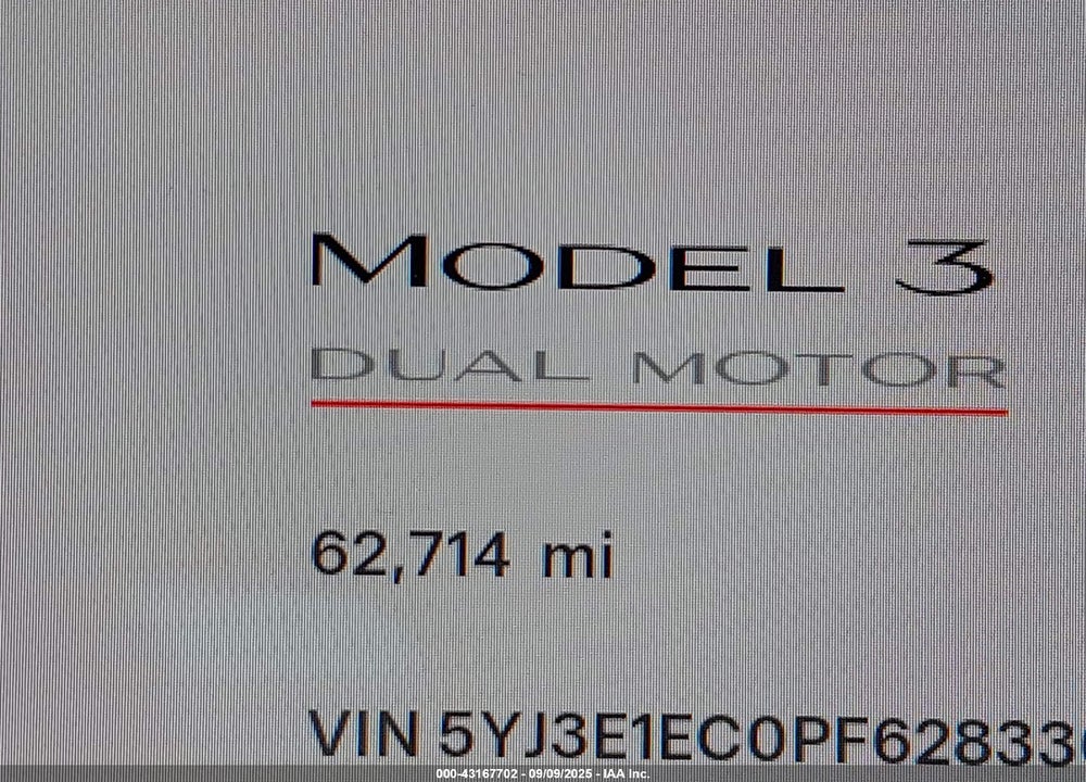 2023 TESLA MODEL 3 PERFORMANCE DUAL MOTOR ALL-WHEEL DRIVE VIN: 5YJ3E1EC0PF628336