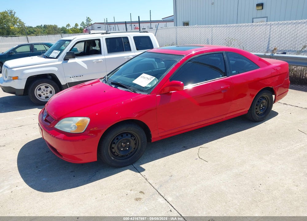 2001 HONDA CIVIC EX VIN: 1HGEM21931L014592