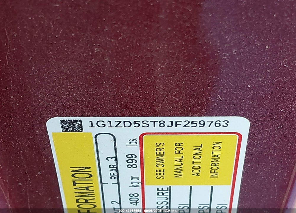 2018 CHEVROLET MALIBU LT VIN: 1G1ZD5ST8JF259763