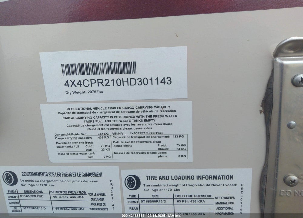 2014 FEATHERLITE MFG INC --- VIN: 4FGB22025EC133255