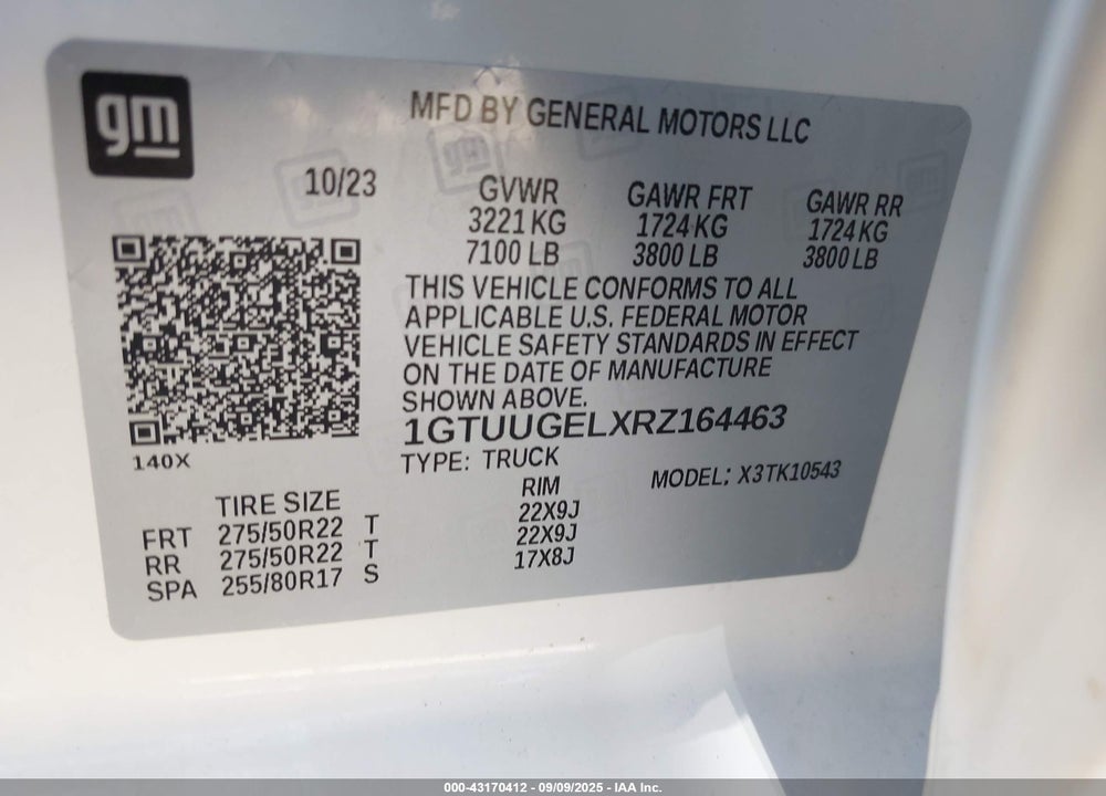 2024 GMC SIERRA 1500 4WD SHORT BOX DENALI VIN: 1GTUUGELXRZ164463