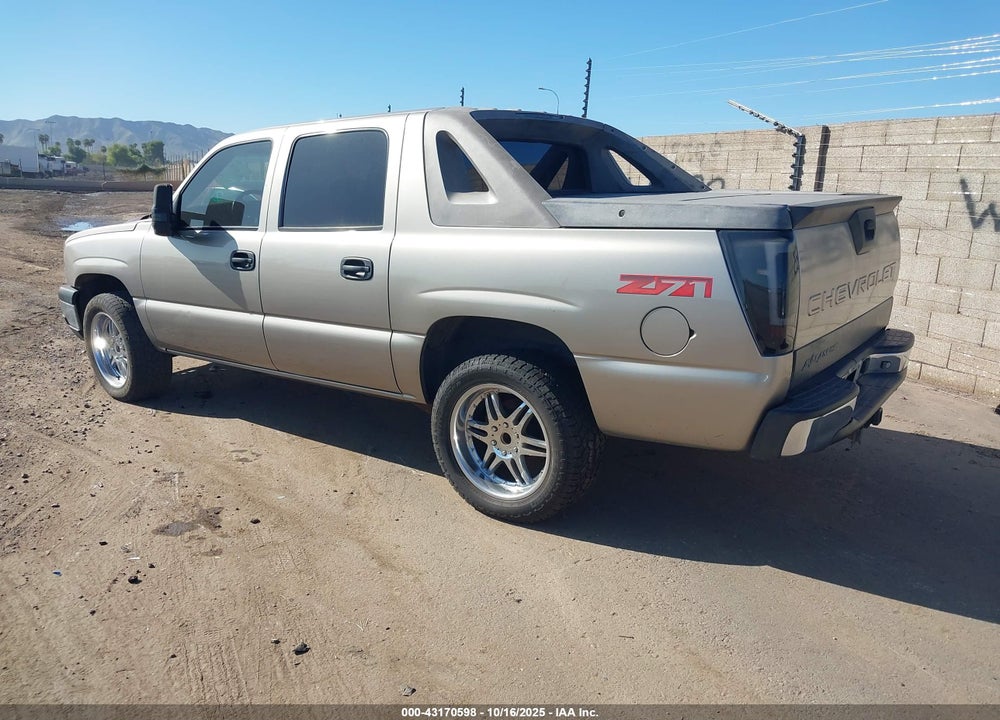 2003 CHEVROLET AVALANCHE 1500 VIN: 3GNEK13T63G253889