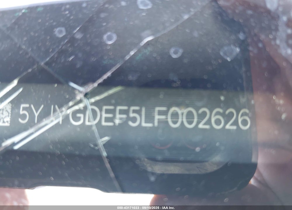 2020 TESLA MODEL Y VIN: 5YJYGDEF5LF002626