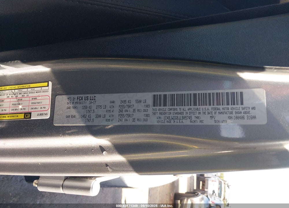 2018 JEEP WRANGLER UNLIMITED VIN: 1C4BJWDG8JL805745