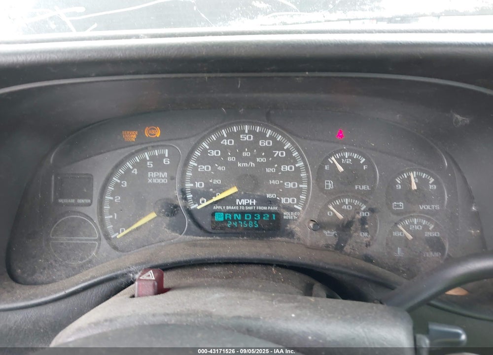 2000 CHEVROLET SILVERADO 1500 VIN: 2GCEK19V9Y1172371