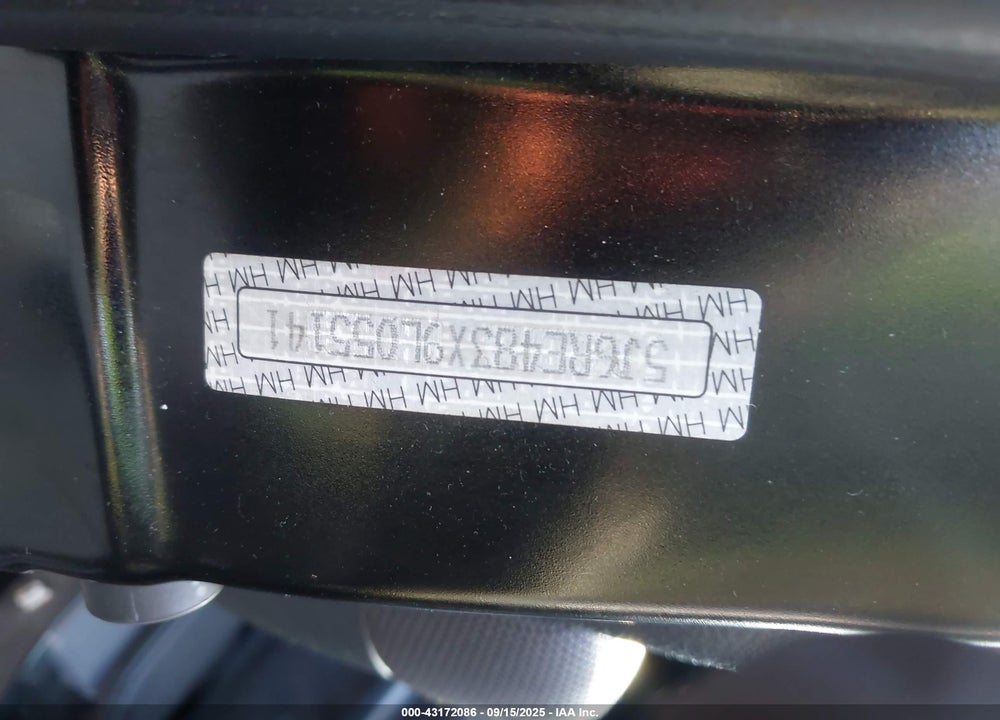 2009 HONDA CR-V VIN: 5J6RE483X9L055141