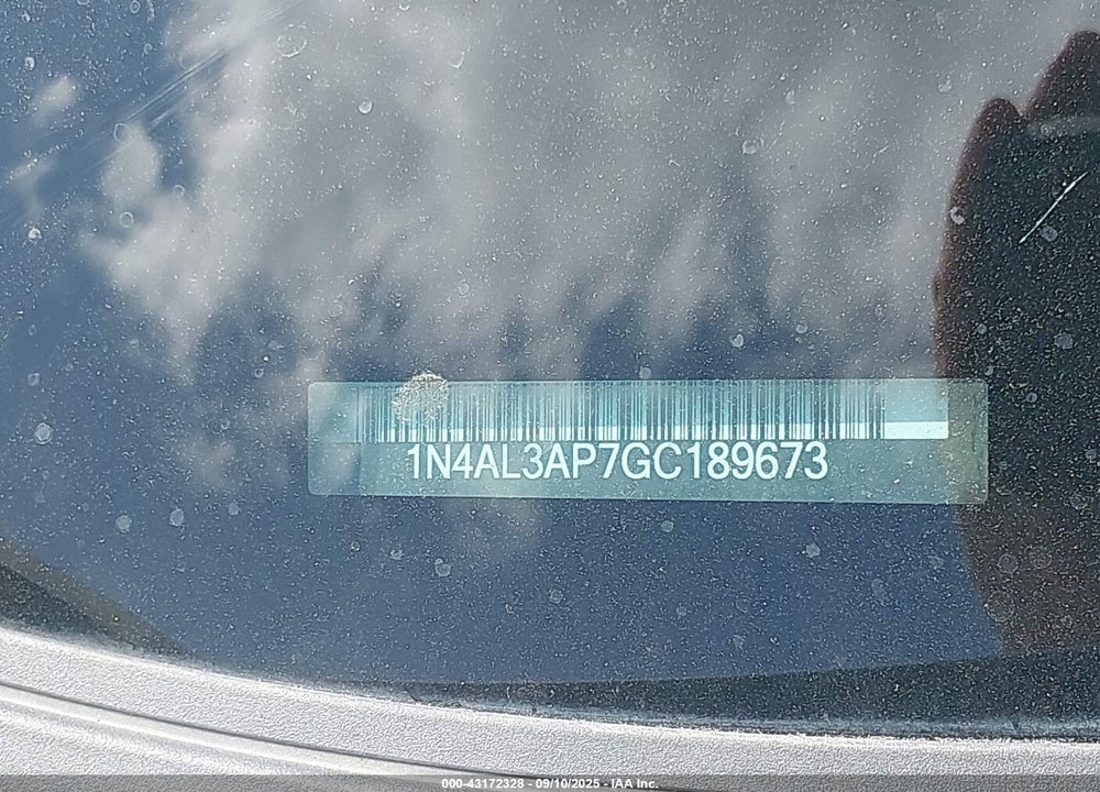 2016 NISSAN ALTIMA VIN: 1N4AL3AP7GC189673