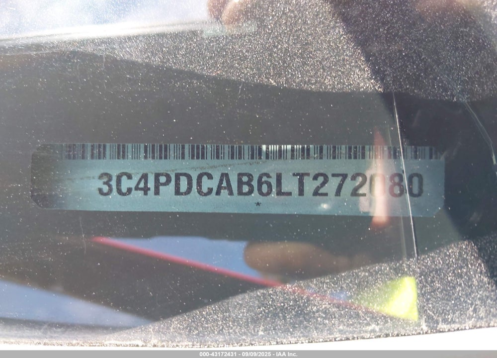 2020 DODGE JOURNEY VIN: 3C4PDCAB6LT272080
