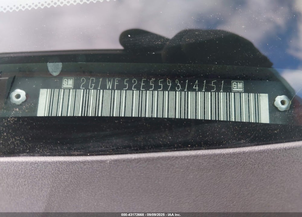 2005 CHEVROLET IMPALA VIN: 2G1WF52E559314151